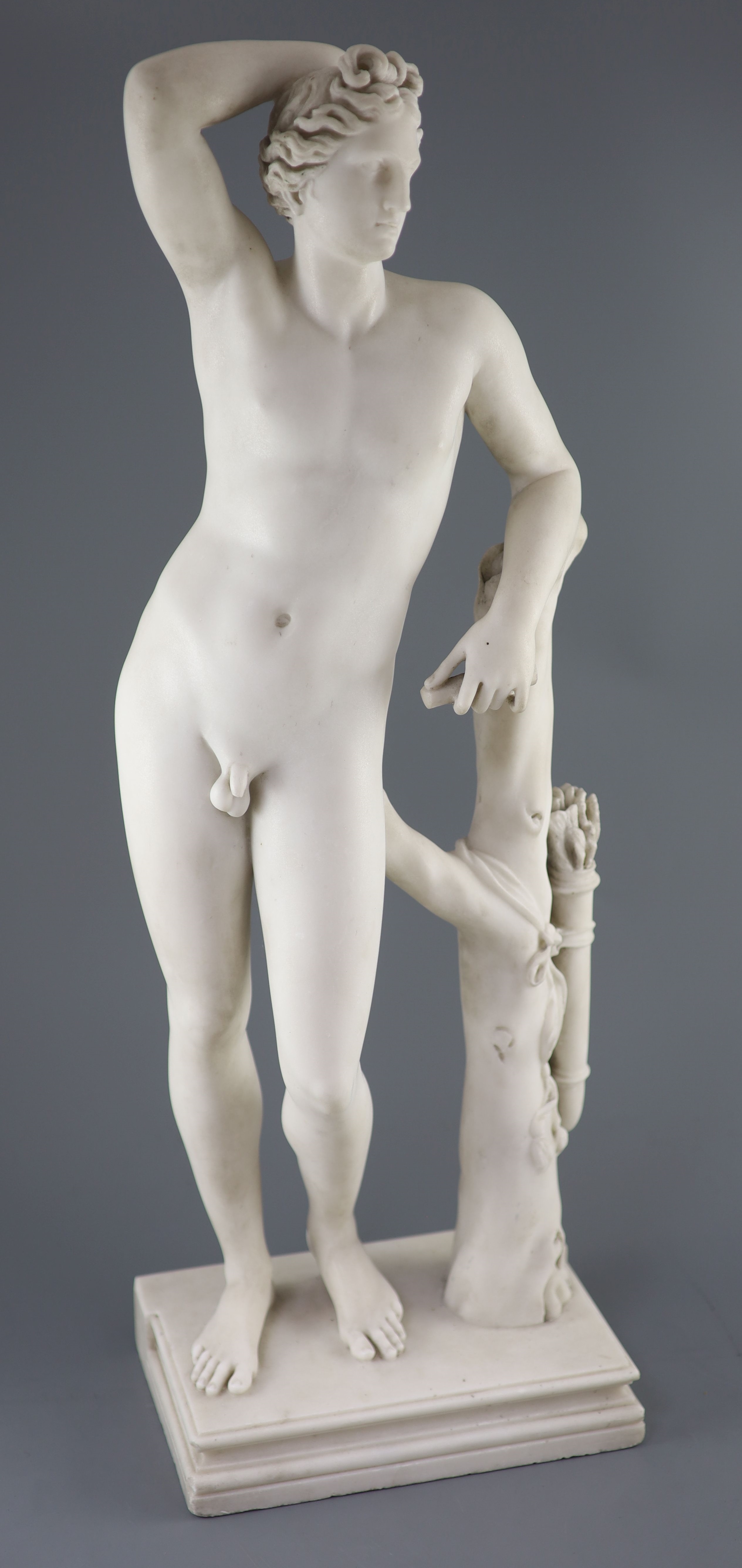 Bartolomeo Cavaceppi (1716-1799). A white marble figure after the Antique Medici Apollo (Apollino), height 28in., Provenance - A. T. Ar